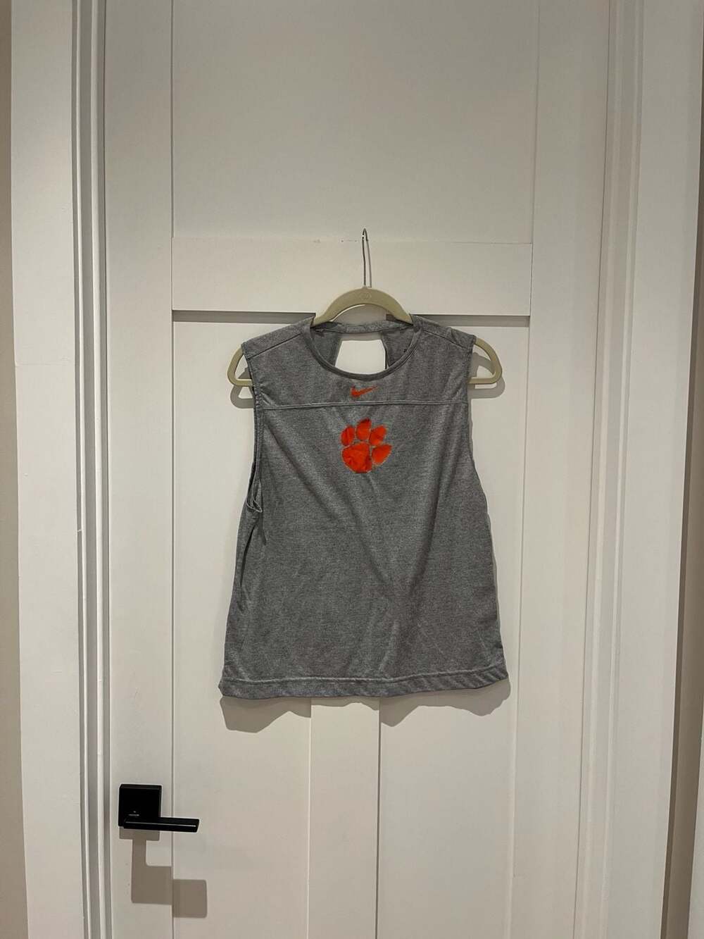 Nike Clemson Tigers Dri-FIT Open Back Sleeveless Tank Top Gray XL